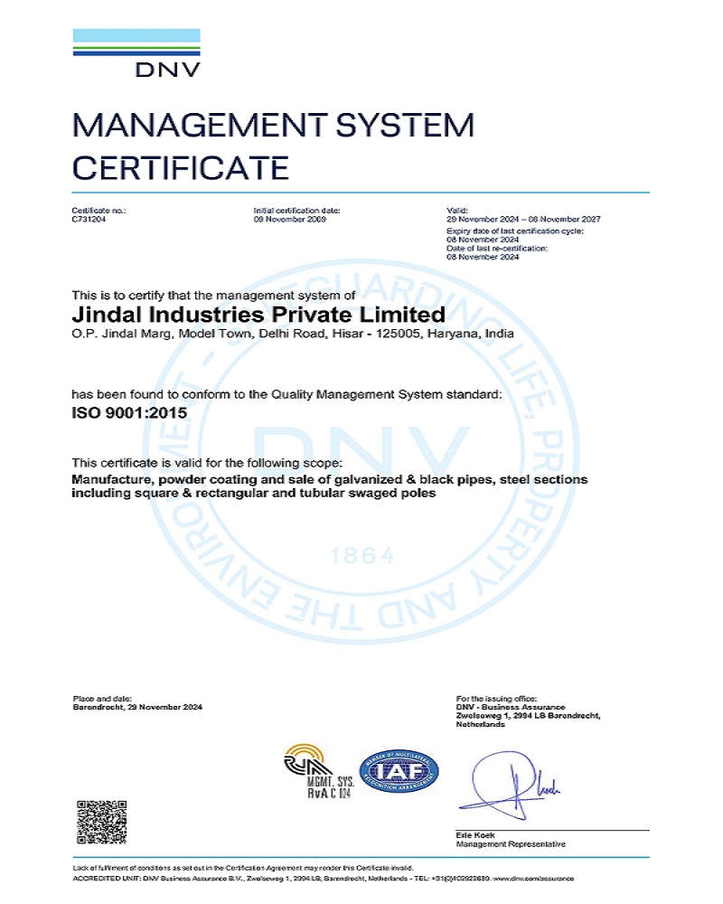 ISO 9001:2015 Certificate