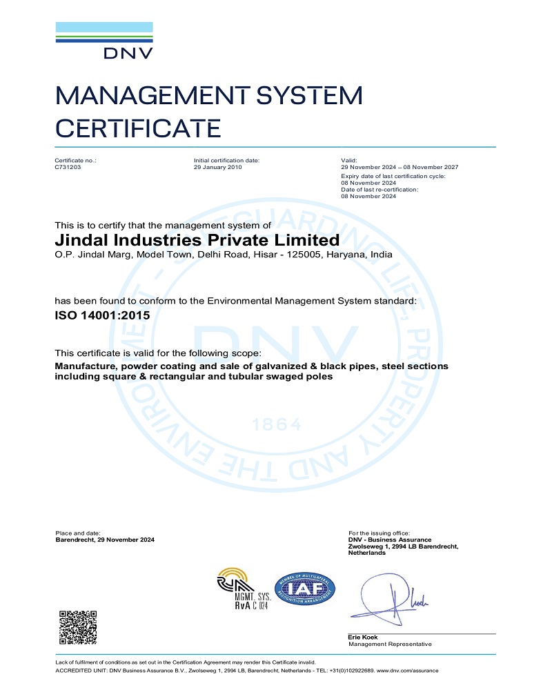 OHSAS 14001:2015 Certificate